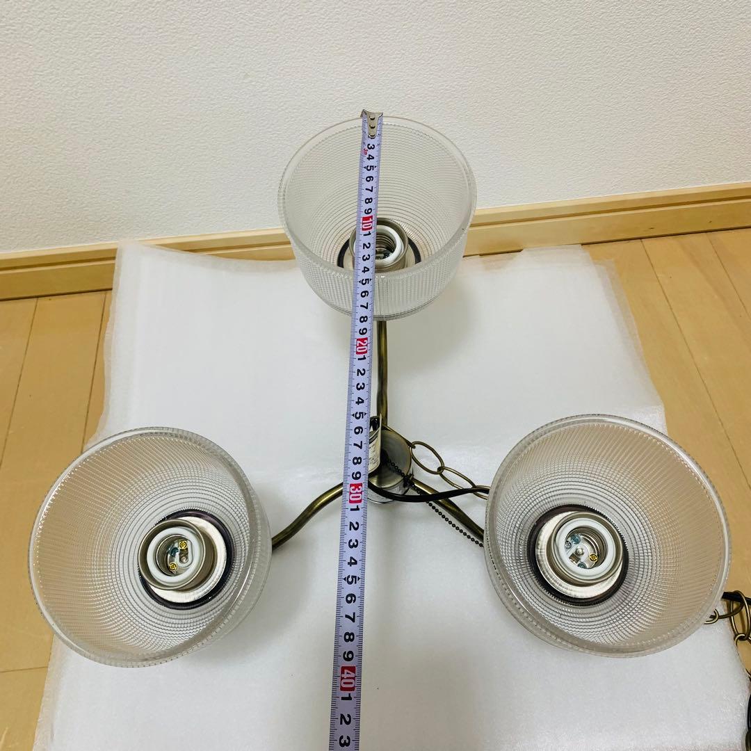 【動作品】ユーワ　ガラスペンダントライト 3灯