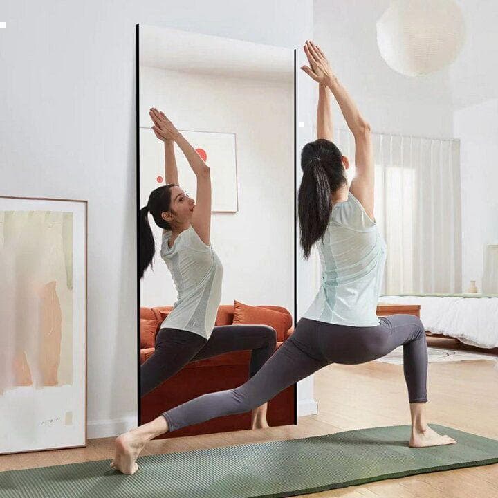 割れない鏡 ウォールミラー 壁掛け 姿見鏡 40×90cm ブラック 1619