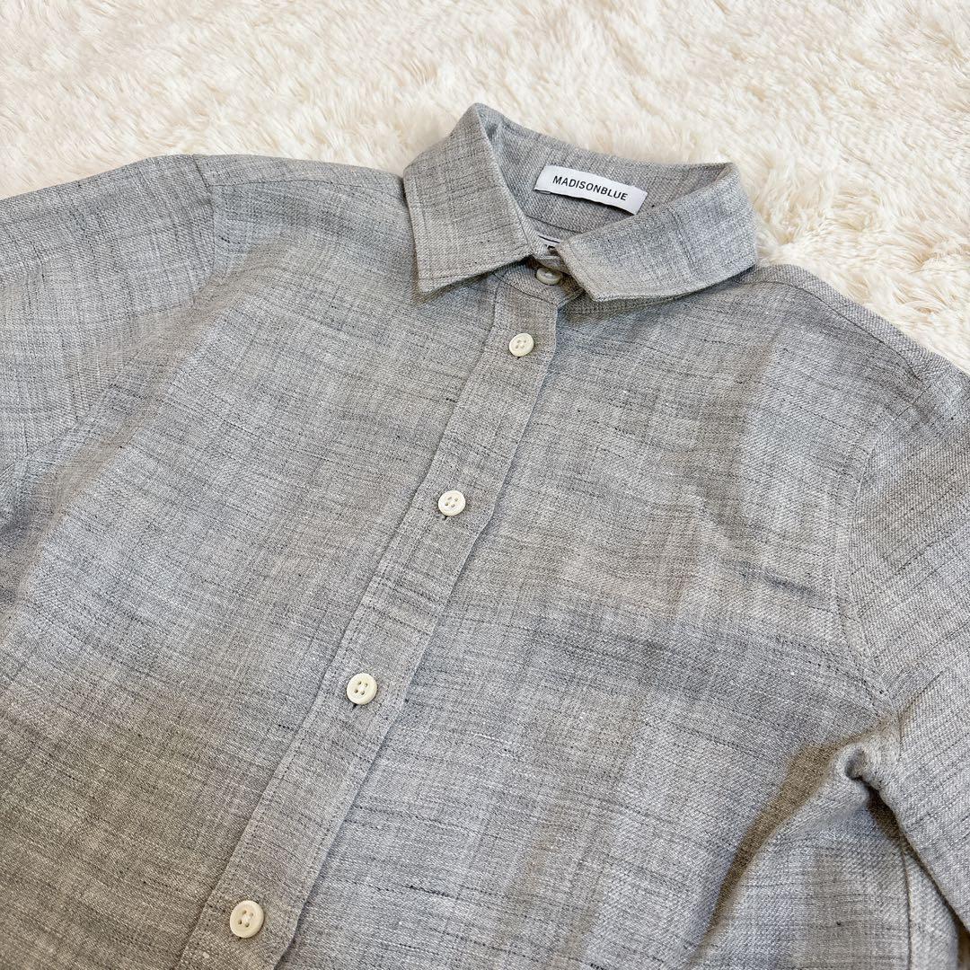 MADISONBLUE マディソンブルー ウール リネン シャツマダムシャツ