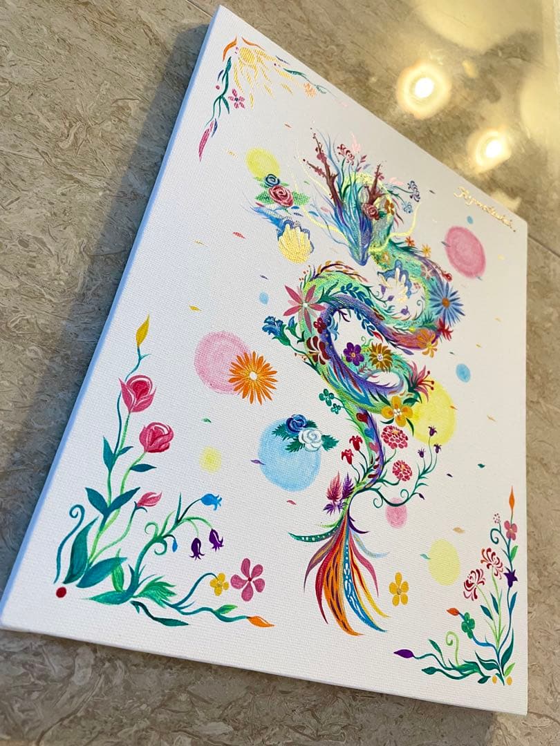 「幻の花龍」 ② アクリル画 開運絵画 龍神 抽象画 龍ノツカイ