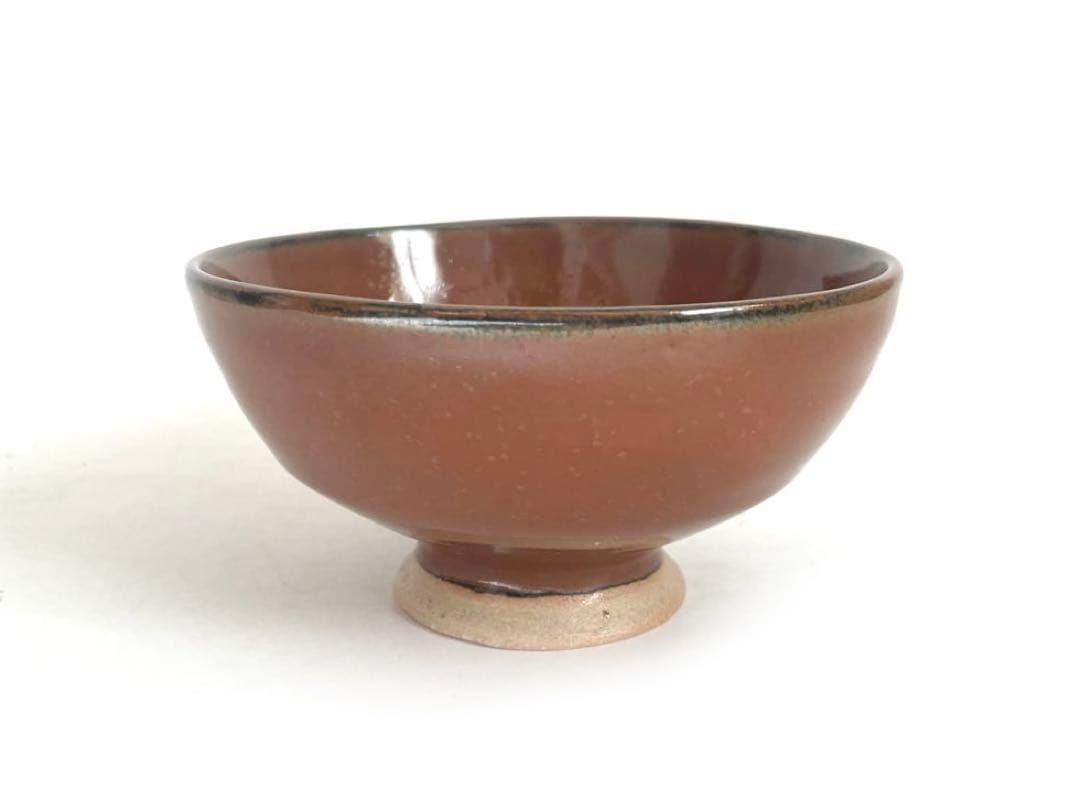 陶芸家　小山冨士夫　小山富士夫　古山子　柿釉　茶碗　茶碗　茶盌　抹茶碗　共箱