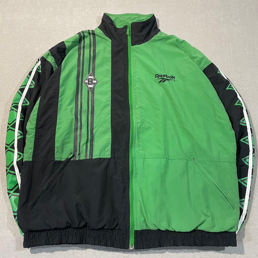 【激レア!90s】Reebokナイロンジャケット L ボルシアMG 緑