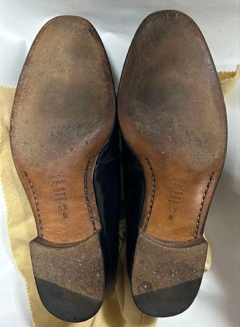 タニノクリスチー 黒カーフモンクストラップ紳士靴、サイズ６1/2