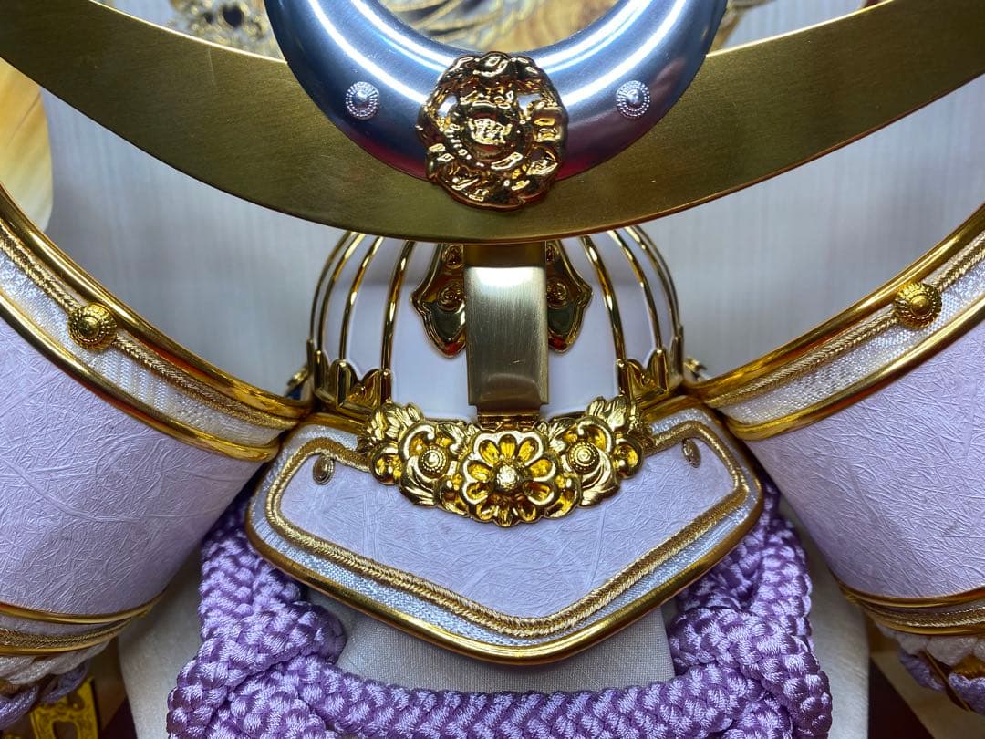 上杉謙信　東京久月　五月人形　兜飾り木目六角パノラマクリルケース入