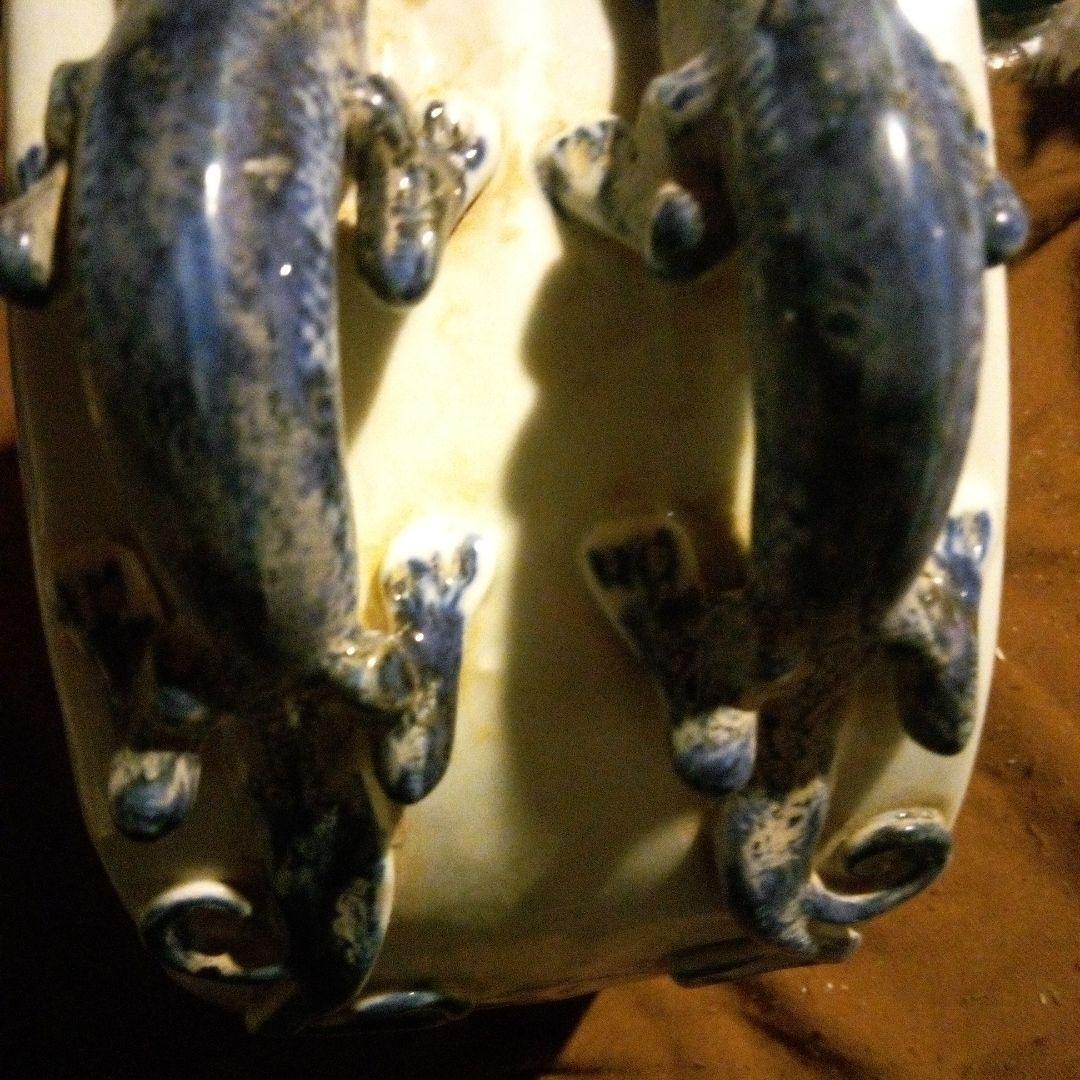 中国陶磁器　元染付　大扁壺