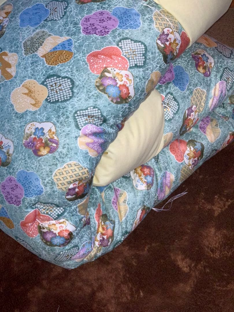 西川生地綿100%サテン手造り綿わた入りシングル掛布団155x200cmカバー付