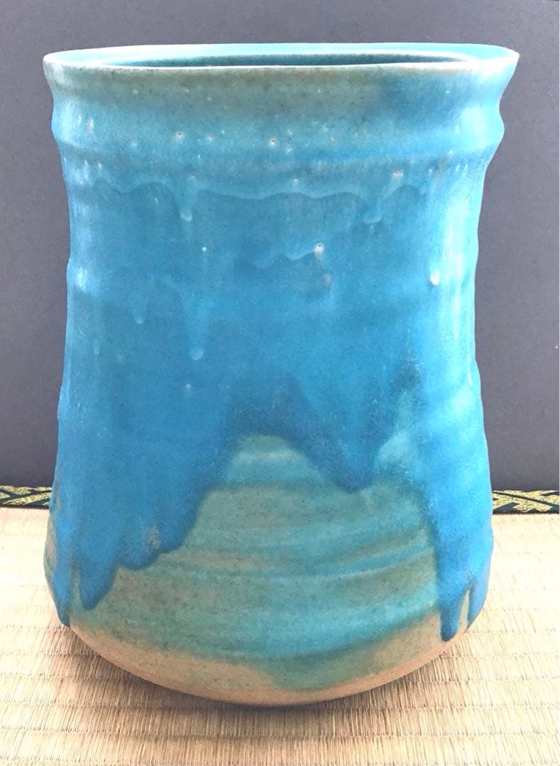 茶道具 水指 宝徳末六華窯 共箱 口径155ミリ 高さ約225ミリ Ｎ400a