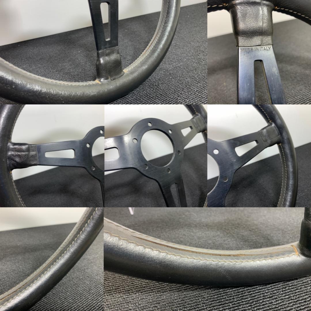 希少 アバルト ABARTH レザーステアリング 35パイ 当時物 艶有り 綺麗