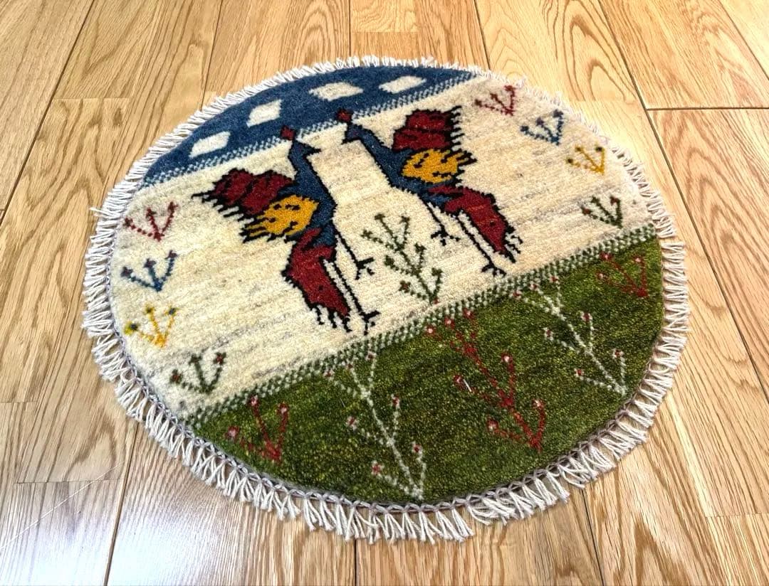 【キャンペーン】ペルシャ　アマレバフト　円形　40×39　孔雀　生命の木