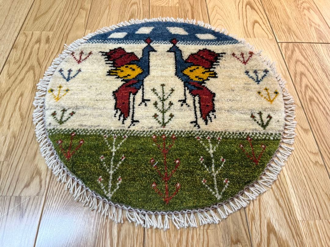 【キャンペーン】ペルシャ　アマレバフト　円形　40×39　孔雀　生命の木