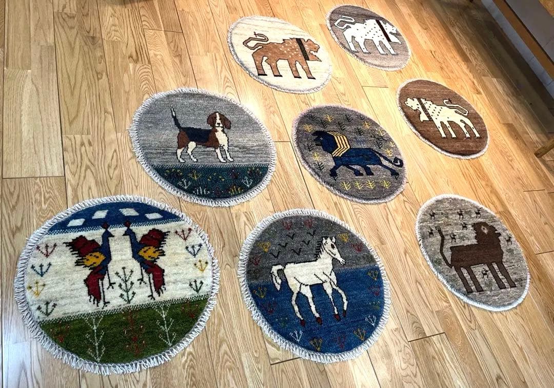 【キャンペーン】ペルシャ　アマレバフト　円形　40×39　孔雀　生命の木