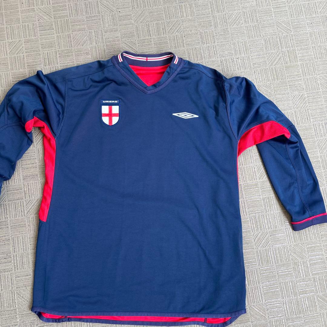 【珍品】イングランド代表 UNBRO ネイビー/レッド 長袖シャツ 10