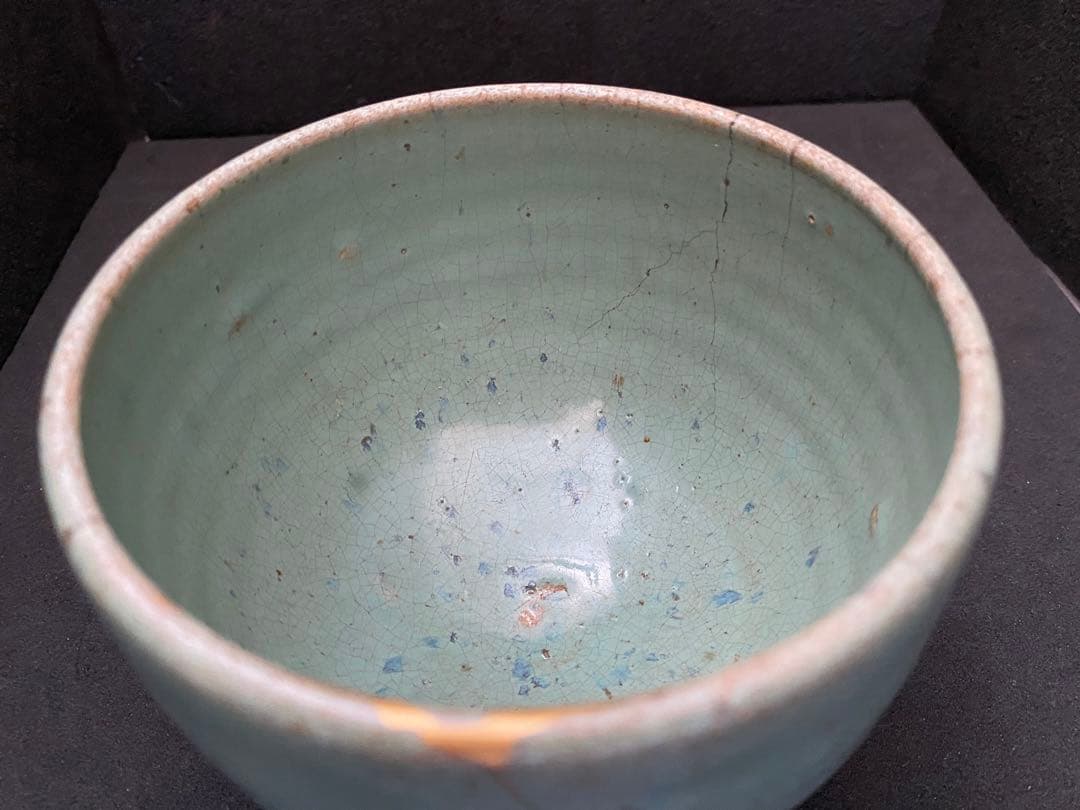 布志名 緑釉ぼてぼて茶碗　桶茶　出雲丸碗　ぼてぼて碗　呉須手茶碗　呉洲茶碗　呉洲