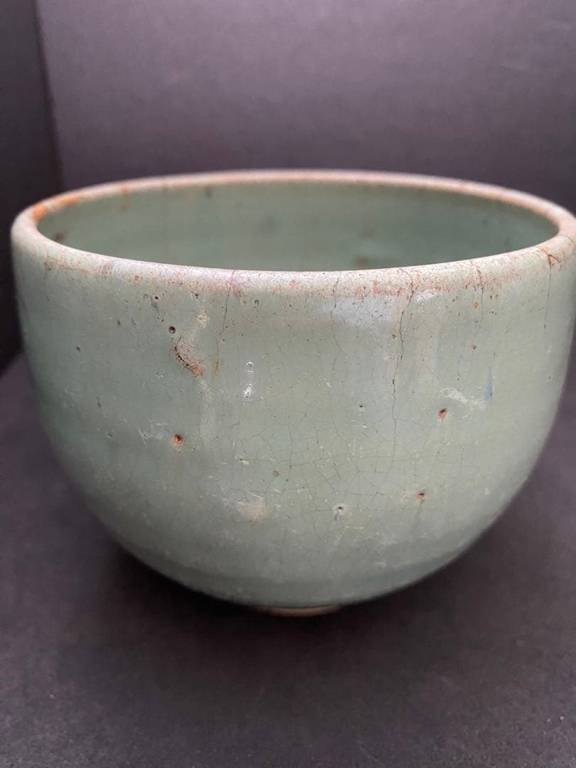 布志名 緑釉ぼてぼて茶碗　桶茶　出雲丸碗　ぼてぼて碗　呉須手茶碗　呉洲茶碗　呉洲