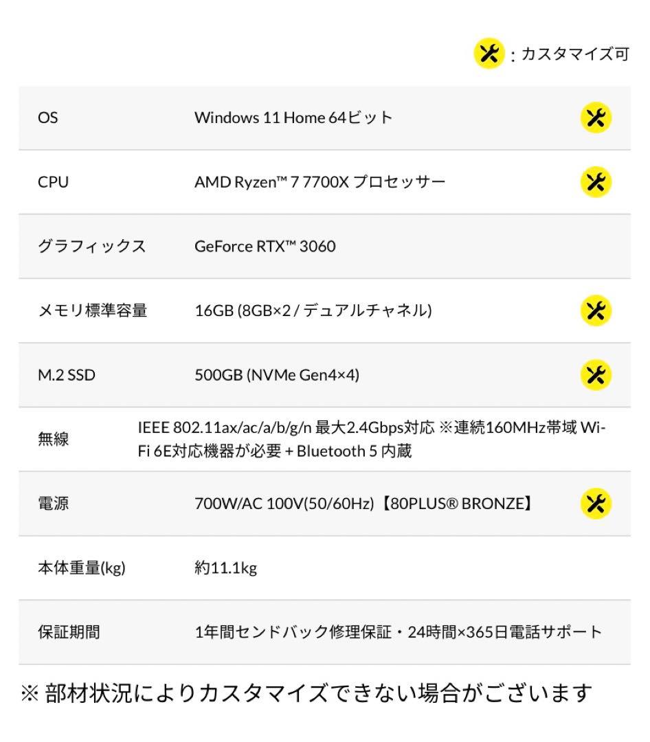 DAIV A7のデスクトップパソコンです。