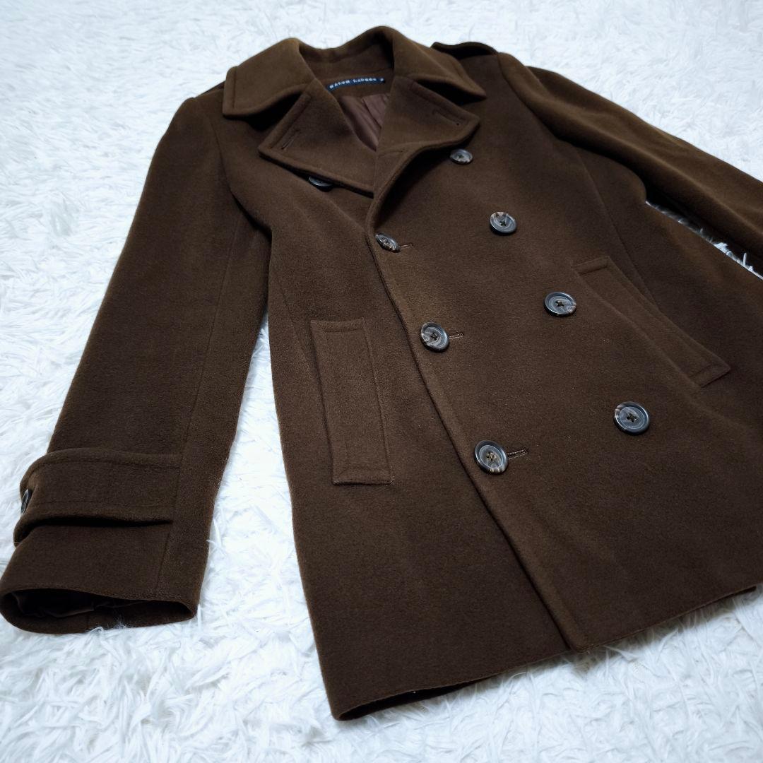【美品】Ralph Lauren カシミヤ混 ヴィンテージ PコートブラウンM