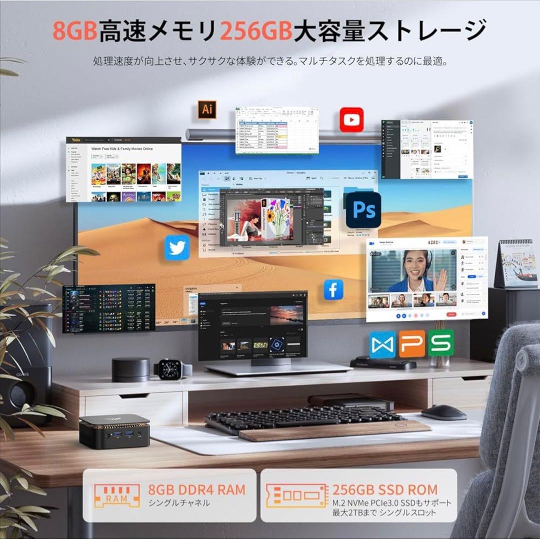 【2025新型・N150初登場】 ミニpc 最大3.60GHz WIFI6