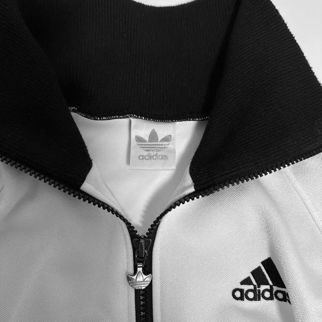 美品 adidas デサント製 トラックジャケット JASPO L 白黒