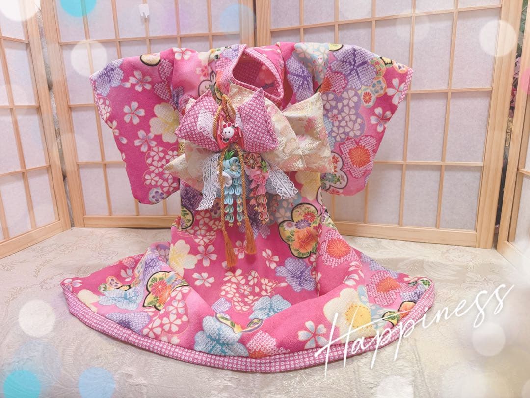 B413.pon2pan2☆オーダー☆犬お引き摺りお着物☆犬お着物