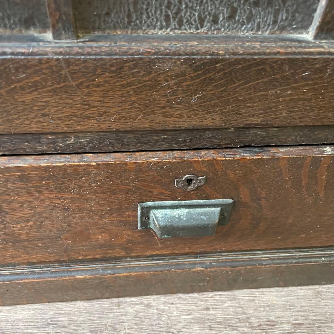 アンティーク ガラス戸棚 キャビネット 飾り棚 古家具 骨董棚 和製アンティーク