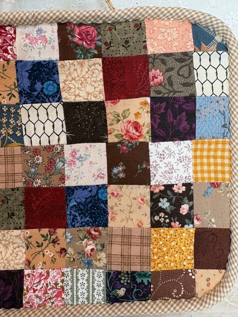 ♡ハンドメイド♡1点限り‼️ スーちゃんカントリーパッチワークBIGバニティポーチ