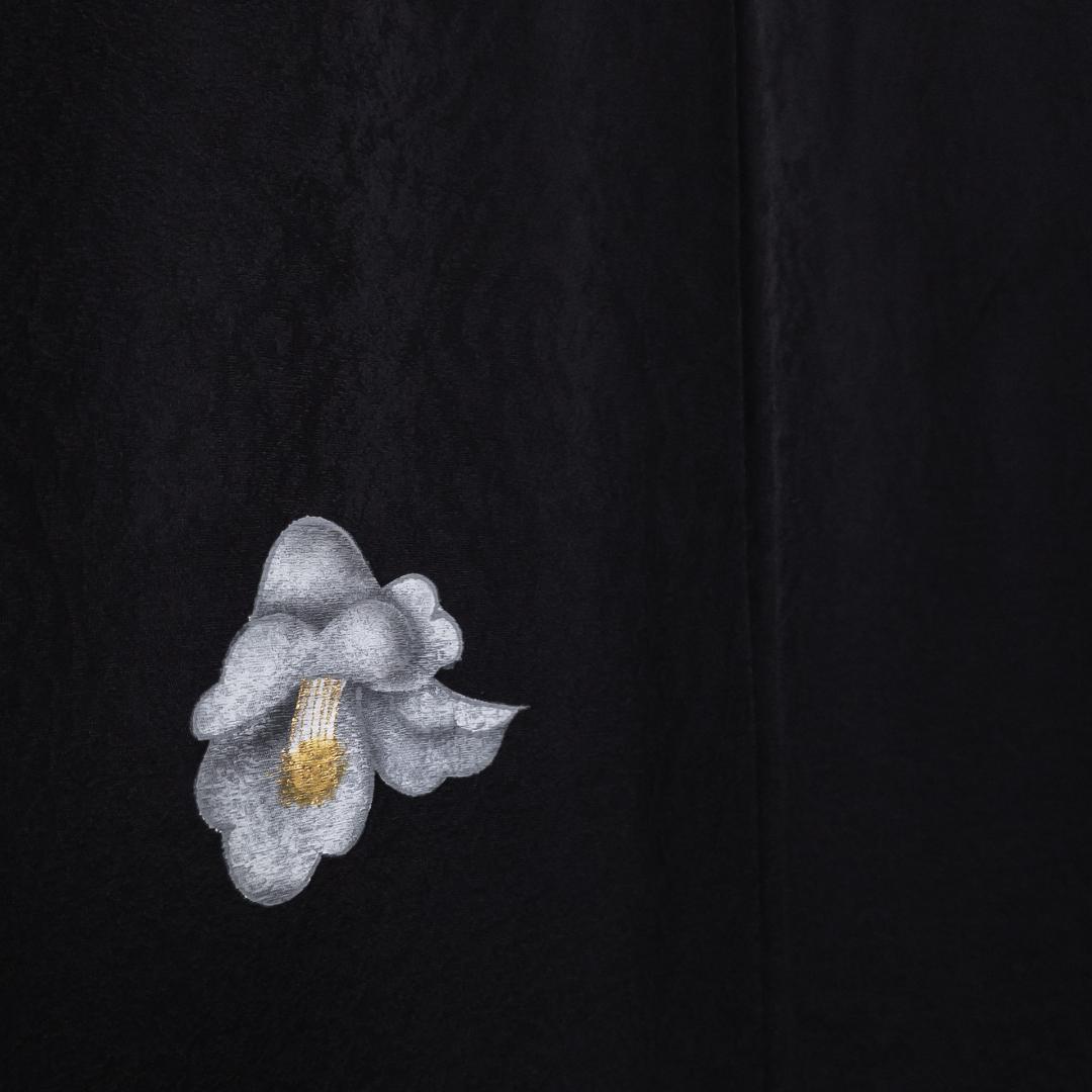 Mutu R8SK176 小紋 京友禅作家 松井青々 落款 花 椿 シルク