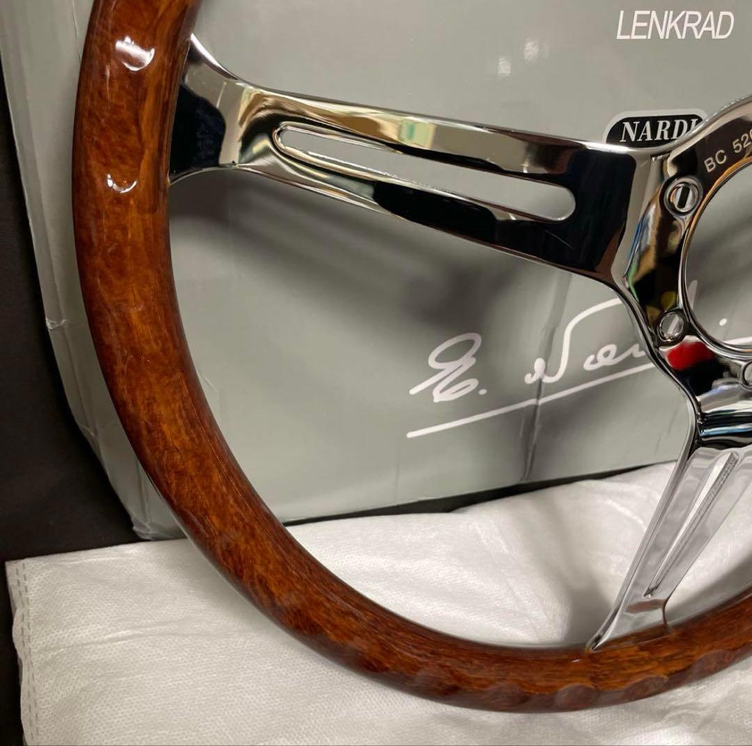 28★NARDI ウッドステアリング　15インチ　380mm シルバースポーク