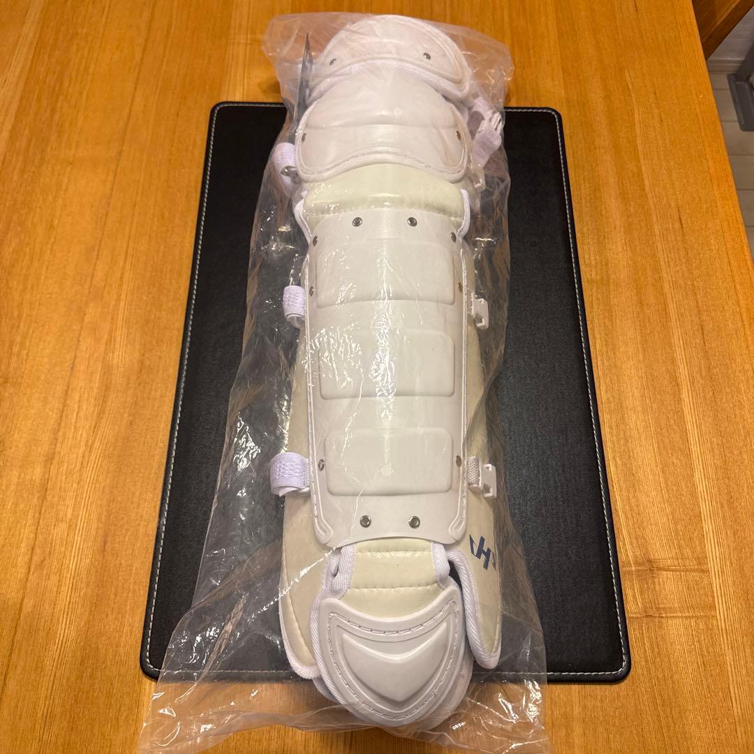 熱中対策 野球 ハタケヤマ 一般 硬式 キャッチャー 捕手用 レガース ホワイト