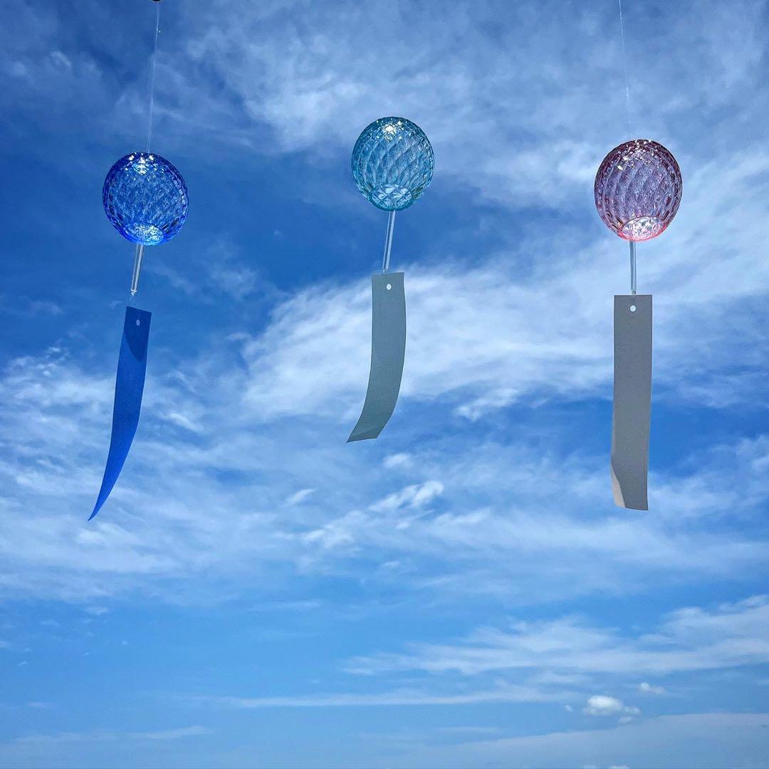 富山ガラス風鈴魚子模様硝子アーティスト作家ハンドブロウ別注オリジナル限定新品