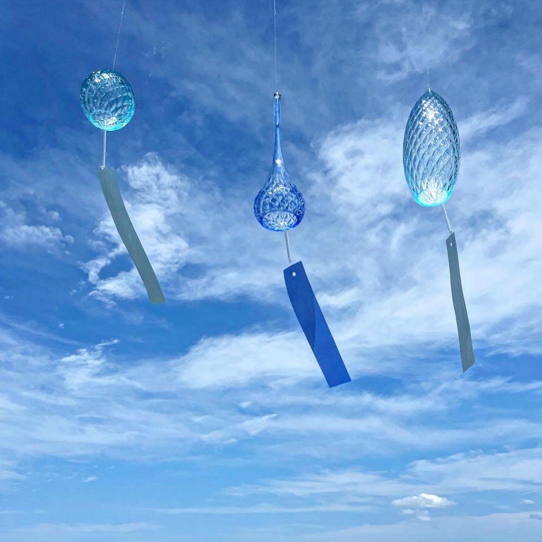 富山ガラス風鈴魚子模様硝子アーティスト作家ハンドブロウ別注オリジナル限定新品