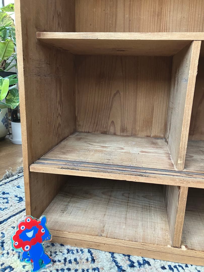 古道具　ガラス戸棚　昭和初期　ヴィンテージ家具