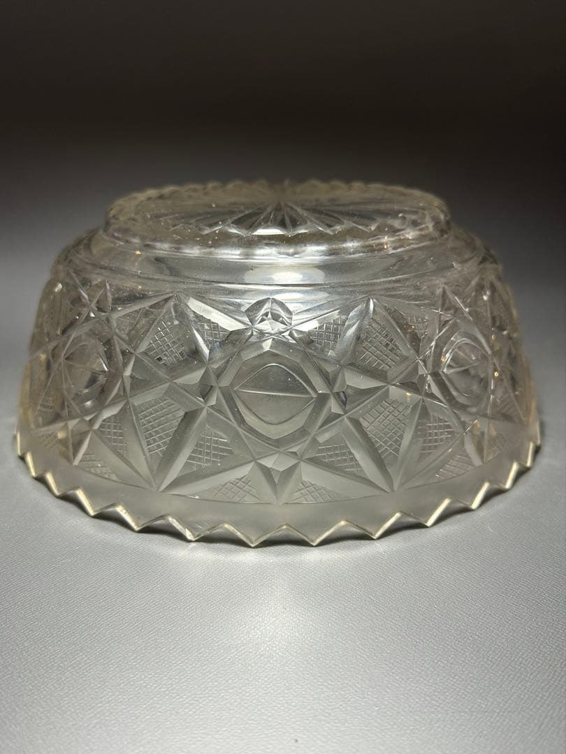 江戸ガラス　切子　鉢　江戸時代後期　合わせ箱　検索:薩摩切子　キリコ　ギヤマン