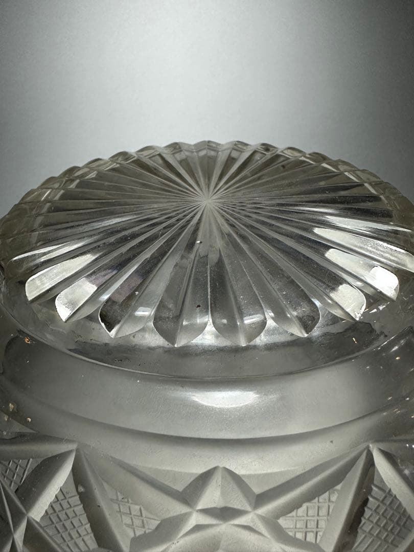 江戸ガラス　切子　鉢　江戸時代後期　合わせ箱　検索:薩摩切子　キリコ　ギヤマン