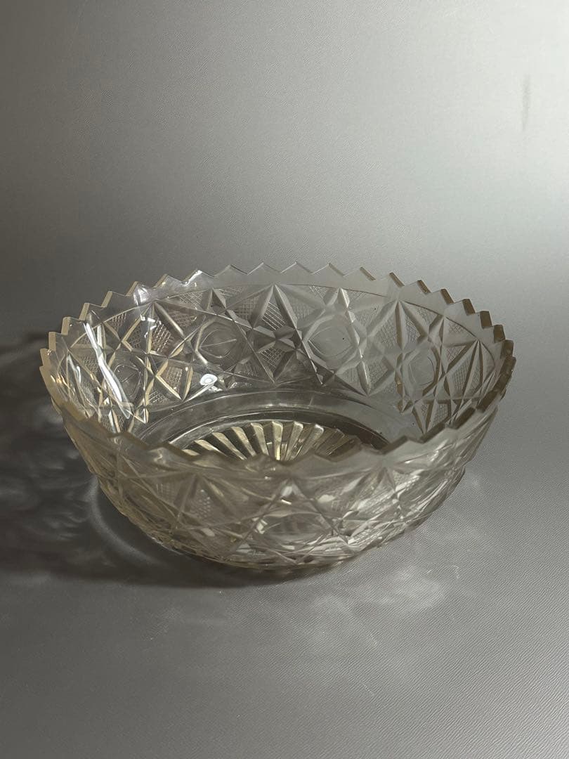 江戸ガラス　切子　鉢　江戸時代後期　合わせ箱　検索:薩摩切子　キリコ　ギヤマン