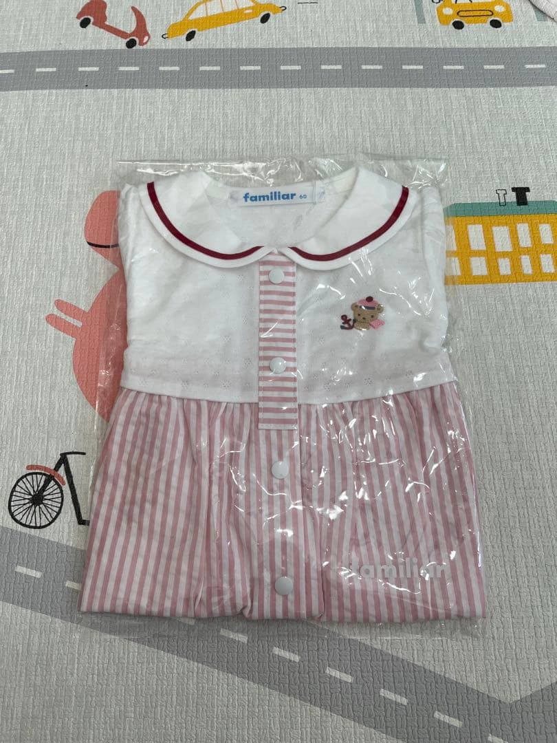 【新品未使用】familiar 袖付ロンパス 60cm