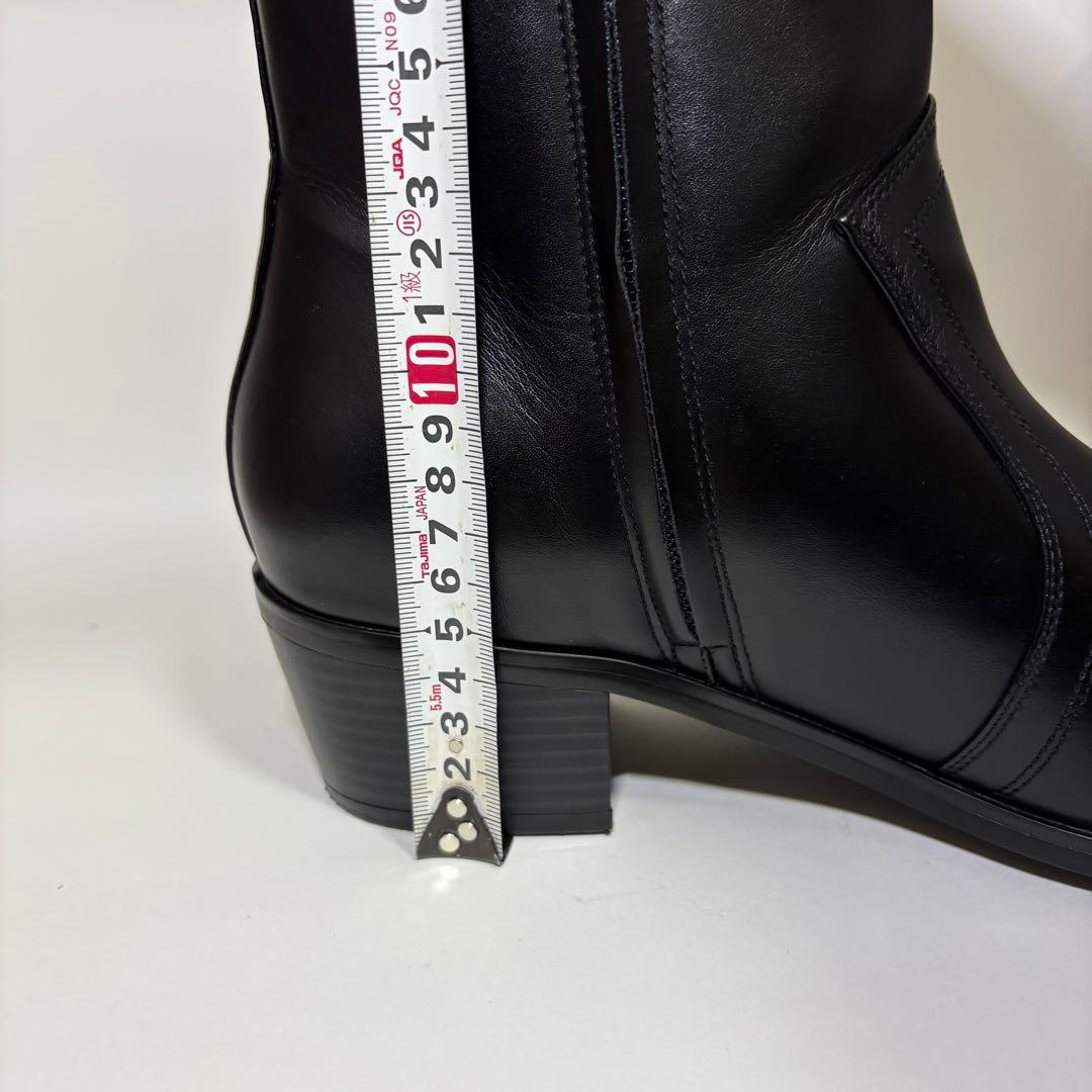 【本革】Lui’s ルイス ヒールレザーブーツ 42 黒 メンズ ウエスタン