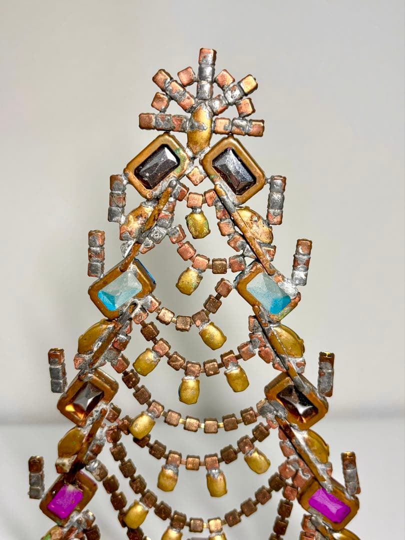 チェコガラス クリスマスツリー　 卓上グラスツリー