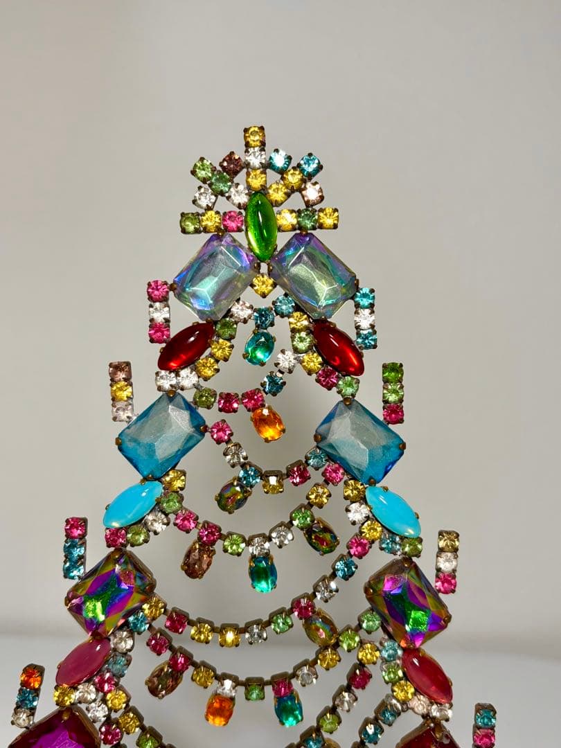 チェコガラス クリスマスツリー　 卓上グラスツリー