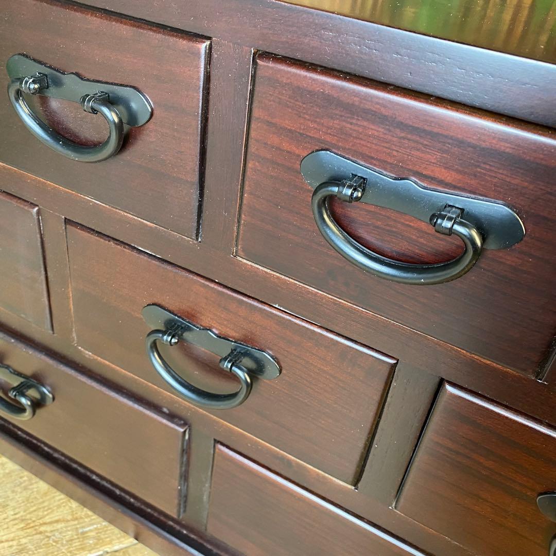 大幅値下げセール中！民芸家具桐材多引き出しチェストタンスC70㎝×41㎝木製収納