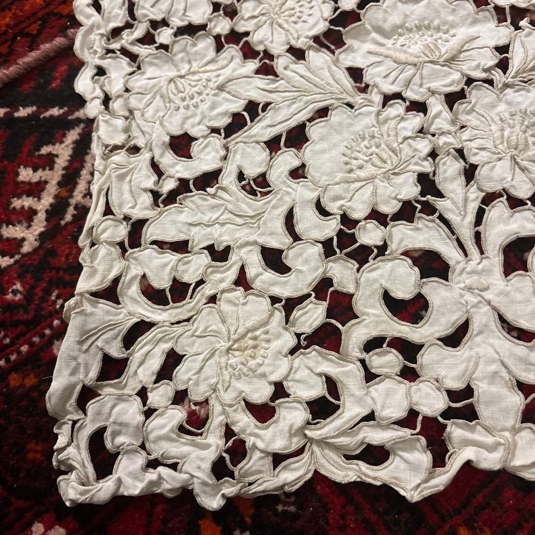 スワトウ　汕頭　ヴィンテージ アンティーク　レーステーブルランナー