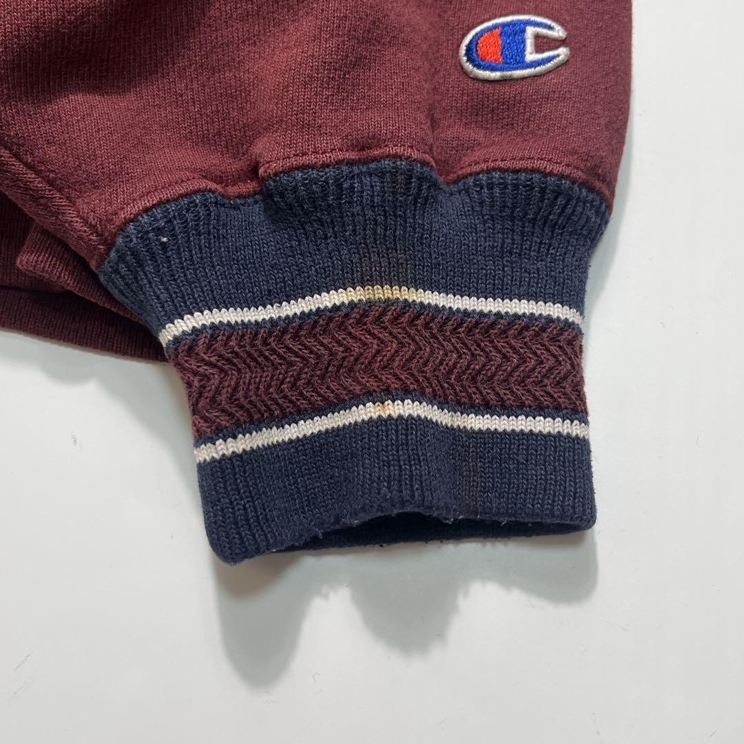 90s チャンピオンUSA製 リバースウィーブ バーガンディ リブライン7356