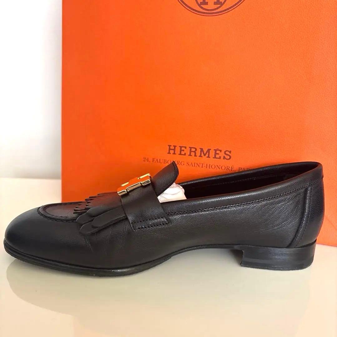 エルメス☆モカシン ロワイヤル☆ 黒 35 定価¥198,000