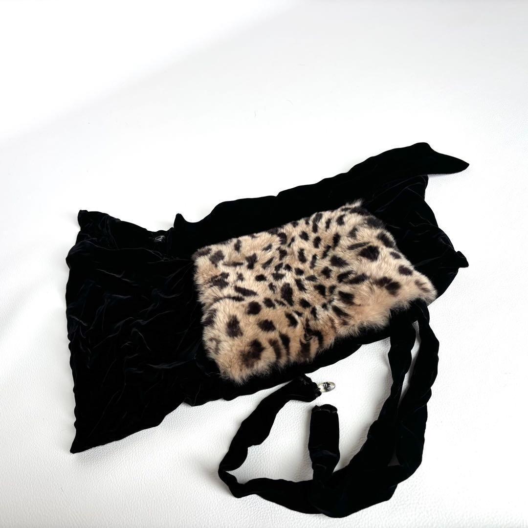 美品✨ebagos エバゴス　かごバッグ　夜na夜na レオパード