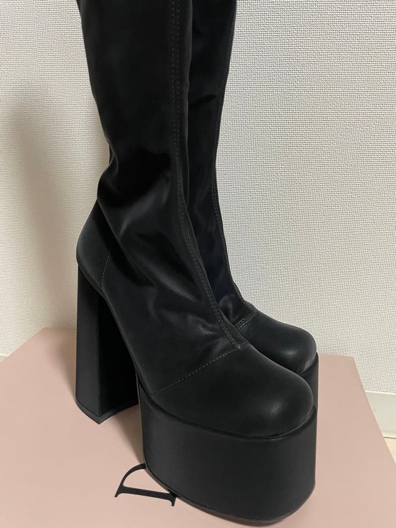 【新品未使用】Darich ダーリッチ スーパーストレッチレザーロングブーツ