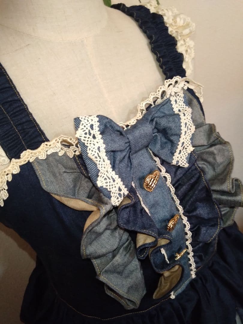 【週末処分】mam maxicimam デニムフリルワンピース