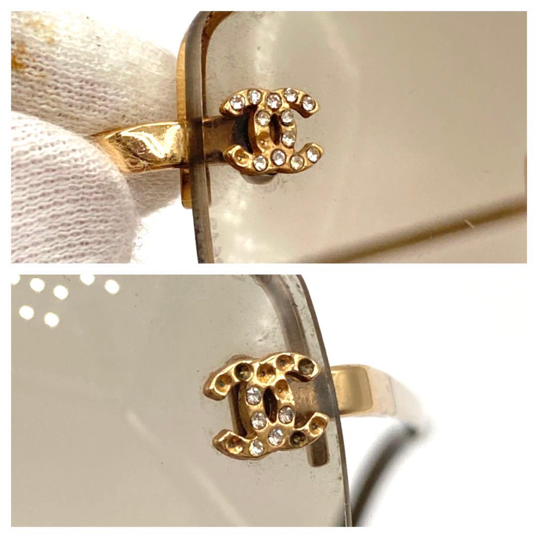 CHANEL サングラス　ゴールド　ココマーク　ラインストーン　4093-B