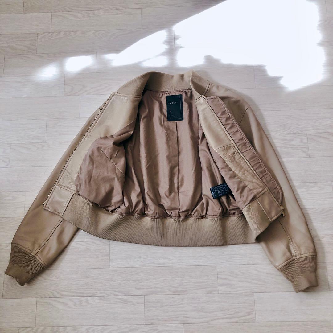 NOBLE　ノーブル　ラムレザー　MA-1 ブルゾン　ダブルファスナー
