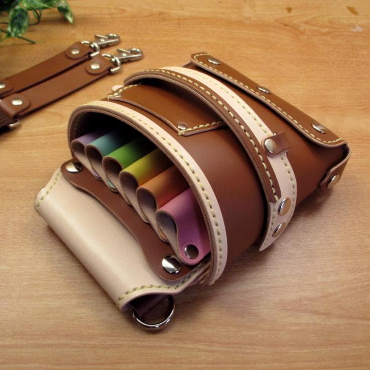 【トリマー向き】 キャメル＆カラフル　６丁　 シザーケース　TSC-18/CCC