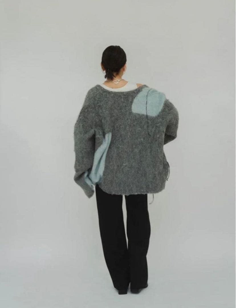 Knuth Marf accent オーバーサイズ モヘアカーディガン