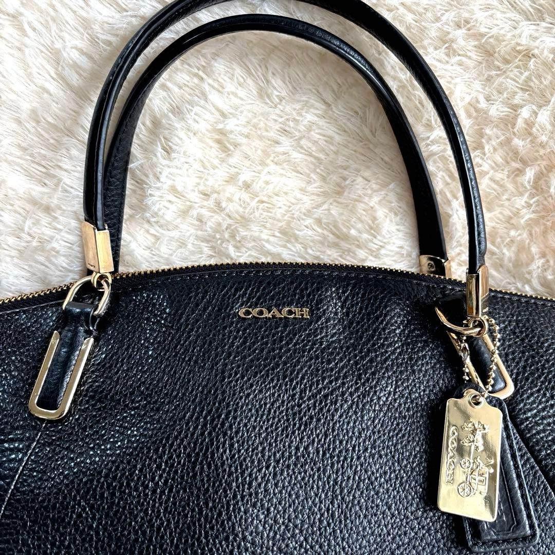 あゆみん美品 コーチ ハンドバッグ ショルダー 2way レザー シボ革